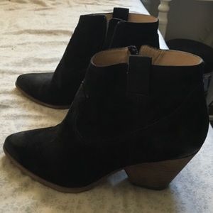 Frye Renee black suede ankle booties